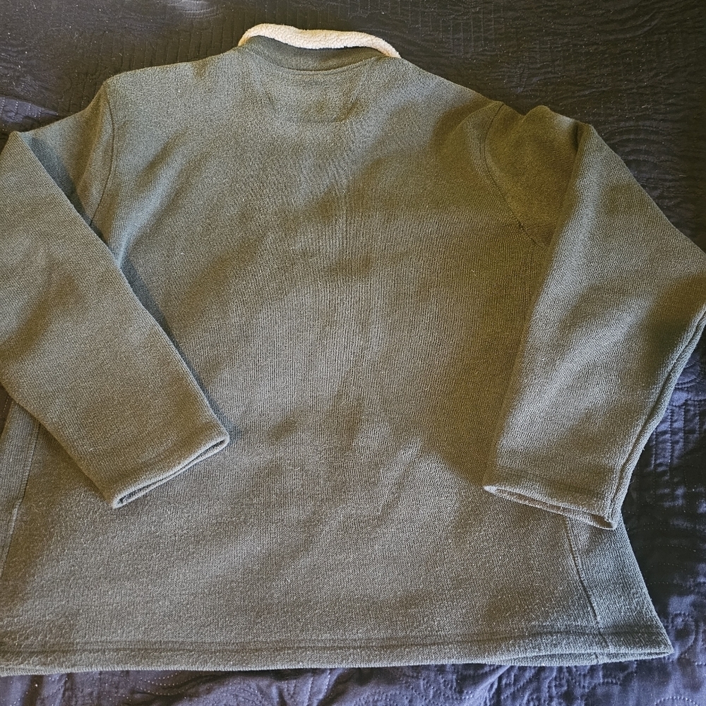 Timberland Knit Pullover‎ Sweater Green Fleece Collar Quarter Zip Men’s XL - Picture 5 of 8